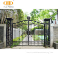 black powder coated wrought iron gate design